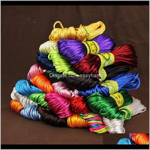 Jewelry Findings & Components Other 20 Meters Satin Nylon Rame Braiding String Knitting Rope Chinese Cord Knot Rattail Thread