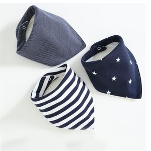 Arrival 3-pack Striped Cotton Bibs Mix and Match Boys' Triangle Saliva Towel for Baby Boy 210528