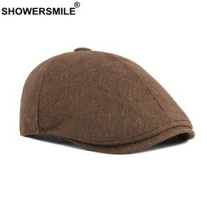 Hats for Men Newsboy Cap Men Spring Summer Mens BERT HATS Style British Style Flat Cap Khaki Czarny ciemnobrązowy czarny