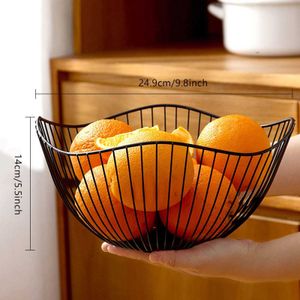 Cesta de frutas Metal Morden Fio Snack Pão de Pão De Armazenamento De Armazenamento Cozinha Ovos De Sobremesa Nordic Organizer Bolo Stand 210609