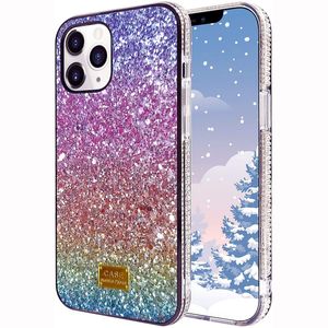 Lüks Degrade Gökkuşağı Bling Glitter Elmas Tampon Kılıfları TPU PC Kapak için Moto G8 Güç Lite G9 Bir Fusion 5G Plus E7 G Oynat 2021 LG Stylo 6 7 K22 Google Piksel 4 4A XL 5