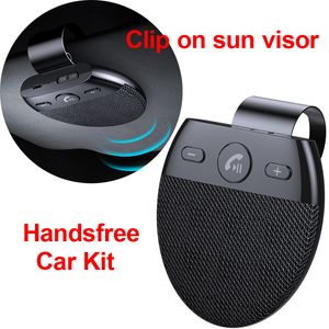 ワイヤレスカースピーカーハンズフリー車キットハンズフリーBluetoothマルチポイントスピーカーフォンSun Visor電話の音楽のための青い歯の自動アクセサリー