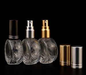 10ml Flat Rodada Transparente Spray Garrafas de Perfume Frascos de Vidro Amostra de Perfum Cosméticos Enchimento Frasco Vazio Sn5345