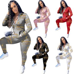 Bayan Eşofman Spor Kazak Tayt Tasarımcı Kıyafetler 2 Parça Set Eşofman Uzun Kollu Gömlek Pantolon Sportsuit Tişörtü K5764