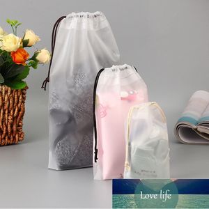 3PCS PVC Trasparente Borse da viaggio con coulisse Asciugamano da toilette Cosmetico Make Up Bag Organizer Set Pouch Case Women Cloth Underwear Bag Prezzo di fabbrica design esperto Qualità