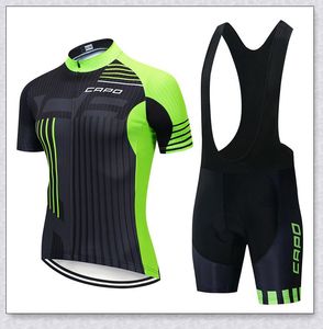 Summer Capo Team Cycling Stroje Mężczyźni Krótki Rękaw Jersey Szorty BIB Zestaw Szybka Sucha Droga Rowerowa Odzież Odzież Outdoor Sportswear Y210409331