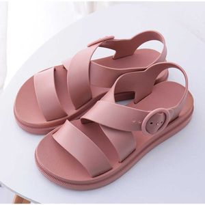 Сандалии McCkle Flat Sandals Женские туфли Gladiator Open Toe Buckle Soft Jelly Sandal