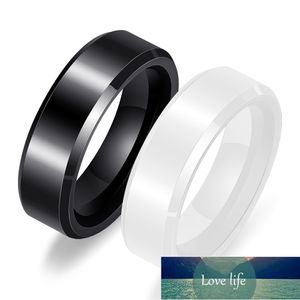 Moda larga 6 mm preto anéis branco espaço cerâmico anel de jóias por atacado anel de cauda simples de homens e mulheres acessórios de festa preço de fábrica especialista em design de qualidade