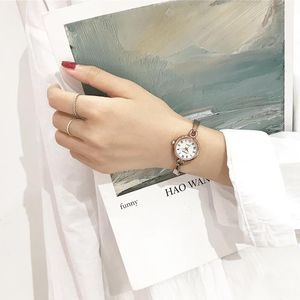 Wristwatches Women Luxury Fashion Chain Watches Qualities Retro Coffee Stainless Steel Ladies Ulzzang Brand Woman Quartz Clock