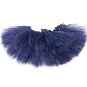 Baby Fluffy Navy Blue Kids Ballet Tutu Skirt Princess Tulle Party Dance Skirts for Girls Children 3M-14Y 210331