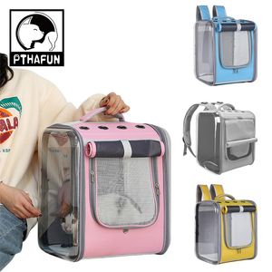 Outdoor Carrier Backpack Breathable Foldable Travel Pet Bag with Safety Zippers Suitable Small Cats Dog