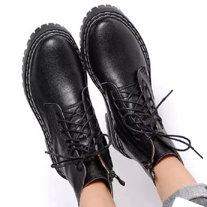 Women Boots Platform Shoes Triple Black Womens Cool Motorcycle Boot Leather Shoe Trainers Sports Sneakers Size 35-40 03