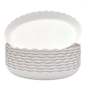 Planters & Pots 20 Pcs Wave Plant Saucer Flower Pot Drip Trays/Durable Heavy Duty White Tray For Indoor And Outdoor 19.5cm