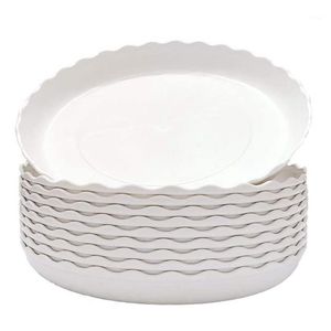 Planters krukor 20 st Wave Plant Saucer Flower Pot Dripbrickor / Slitstarkt Tungt Vitfack för inomhus och utomhus 19.5cm