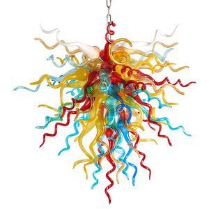 Art-Deco-Lampen, mundgeblasene Glas-Kronleuchter mit LED-Glühbirnen, dekorative Ketten-Pendelleuchten, Lampe, 71,1 x 81,3 cm, Murano-Kristall, hängender Kronleuchter, Loft für Heimdekoration