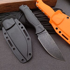 Specail Offer 15006 Survival Straight Knife CPM-S30V Black Stone Wash Drop Point Blade Full Tang Santoprene Handle Fixed Blades Knives With Kydex