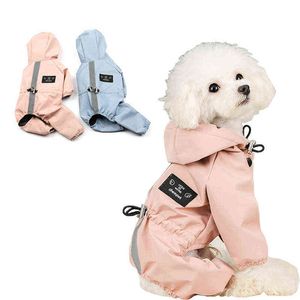 防水犬の服の子犬のジャケットの服フレンチブルドッグチワワのペット通気性汗吸収と反射性レインコートコート211106