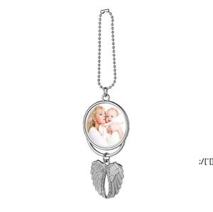 Party Favor Sublimation Spółki Samochodowe Ornament Dekoracje Angel Wings Kształt Puste Pełny Hot Transfer Materiały eksploatacyjne Dostawy Prezent ZZB13491