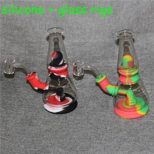 Haisahs Szklana Rura Wodna Dab Rig Silikonowy Bong Przenośny Haisah Nieprzekle Silikon + Szkło Palenie Rury Styl Via DHL