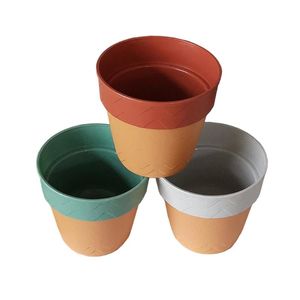 Modern Simple Style Plastic Self-watering Flower Pot Home Garden Desktop Plant Automatic Water-absorbing Lazy Pots Planters &