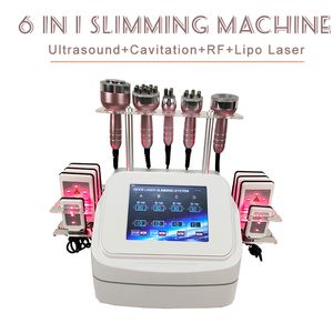 Multifunctional 6 In 1 Ultrasonic Cavitation Slimming Machine Portable Lipo Laser Cellulite Removal Equipment Easy To Move Non-Invasive