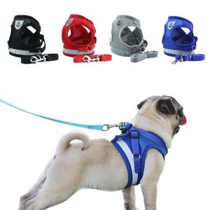 Dog Apparel Reflective Safety Pet Harness And Leash Set For Small Medium Dogs Cat Harnesses Vest Puppy Chest Strap Accessories