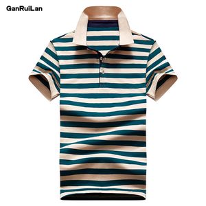 جودة عالية مخطط الأعمال بولو قميص الرجال الأزياء الصيف القطن بدوره أسفل طوق بولو أوم كاميسا بولو masculina B0603 210518