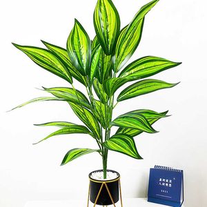 75cm 26leaves大きい人工ヤシの植物熱帯のモンステラの木のブーケ実本のタッチプラスチック葉の壁の葉のための家の装飾210624