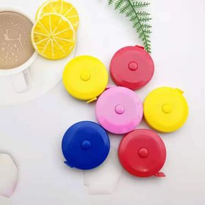 Home Color Stationery Cute Round Plastic Small Tape Measure 1.5m Telescopic Measuring ape Ruler