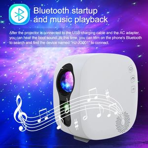 Laser Galaxy Starry Sky Proiettore Lampade Rotante Acqua che ondeggia Luce notturna Led Nebulosa colorata Lampada a forma di nuvola Atmosfera Camera da letto accanto alla lampada