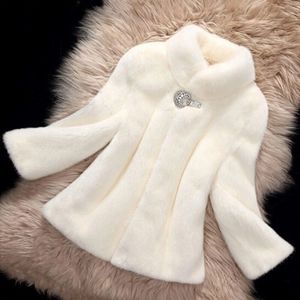 Casaco de pele inverno senhora jaqueta imitação de pele de pele de pele colarinho curto casual mulheres roupas