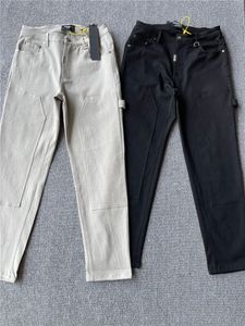 En Iyi Erkek Kot Denim toptan satış-2022ss Denim Pantolon Erkekler Kadınlar En Kaliteli Çift Diz Kot Pocket Düz Pantolon