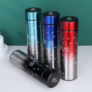 Creative Smart Water Bottle Reblight Изменение цветов Температура Измерение Кофейной Кружка 304 Из Нержавеющей Стали Вакуумная Колба Подарок