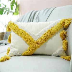 Handmade Pillow Cushion Cover Cojines Decorativos Para Sofa Decorative Pillows Bright Yellow Christmas Decorations For Home Cushion/Decorati