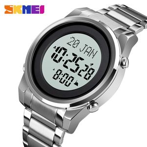 Skmei Muslim Compass Qibla Men Watch Qibla Direction Reminder Mens Digital Wristwatches City Selection Watches Reloj Hombre 1734 Q0524