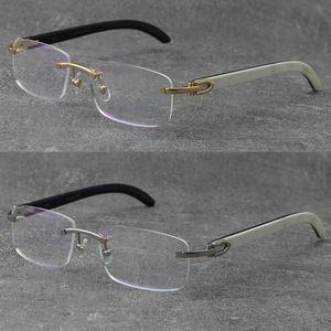 Yüksek Kalite Okuma Ahşap Gözlük Erkekler Kadınlar için Optik Lens Çerçeveleri Buffalo Boynuz Çerçeve Kadınlar Giymek Bilgisayar Gözlük Beyaz Tapınak Sürüş Gözlük Boyutu: 54-18-140mm