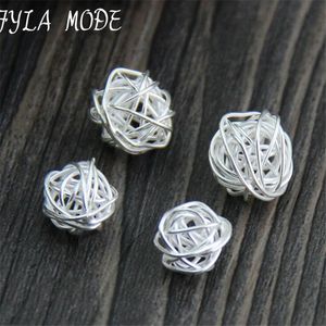 Wholesale hollow silver wire resale online - Fyla Mode Thai Silver Hollow Twisted Ball Wire Bead DIY Fashion Bracelets Necklace Jewelry Accessory Women Gifts PKY089