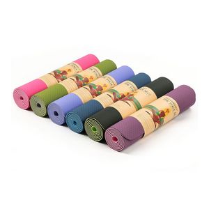 Fitness Workout Yoga Mat Mulheres Piso Ginásio TPE Tapetes antiderrapantes Esteiras Corporais Edifício Corpo Pilatos Gymnastics Exercício Equipamentos Esporte Pad Trainer Linha de Posição DIY