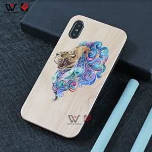 Custodie per telefoni LOGO personalizzati in legno naturale morbido TPU antiurto per iPhone 6s 7 8 Plus 11 Pro Xs Xr XMax Cover posteriore Shell