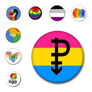 Parti Favor Gökkuşağı Rozeti 12 Stil Eşcinsel Rozeti 1.77 inç LGBT Gay Broş Aşk Ve Barış Takı Parti Malzemeleri T2I52383