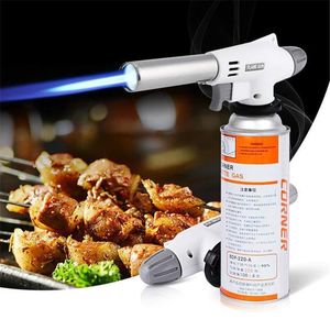 Almofadas ao ar livre Camping Gas Torch Torch Soldador Fogo Lighter Butano Burner Chama Portátil Assar Barbecue Equipamento Acessórios