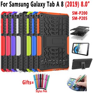Hülle für Samsung Galaxy Tab A 8 2019 mit S Pen Plus 8.0 SM-P200 SM-P205 P200 Cover Funda Silikon stoßfeste Schale + Stift