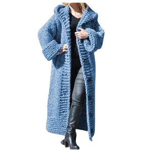 Женщины повседневные сплошные вязаные кнопки плюс размер с длинным рукавом свитер кардиган пальто пальто и куртки зимняя женщина куртка женщин