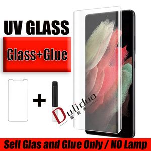 Cola UV e protetor de tela de telefone de vidro temperado para Samsung S21ultra S20 S10 Note20 S9 S8 Huawei P50 Pro Xiaomi 11 Ultra One Plus 9 Pro 5g