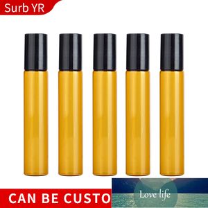 Wholesale 10 ML Roll On Portable Amber Glass Refillable Perfume Bottle Empty Essential Oil Case With Plastic Cap