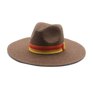 halm hattar män kvinnor solid bred rand 11cm bälte band randig röd blå svart sol hattar sommar vår utomhus avslappnad strand sol hattar