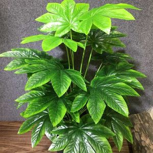 70 cm 18 foglia grande palma artificiale verde tropicale piante rare foglia interna ed esterna el ufficio decorazioni per la casa di Natale 211104