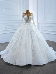 Luxury sequin temperament brud bröllopsklänning, bankett opera prestanda, klänning