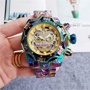 3A Heißer Verkauf TA001 Sport Casual Kalender Quarz Herrenuhr DZ7333 Clown Persönlichkeit Großes Zifferblatt Stahlgürtel Faltschließe Uhren