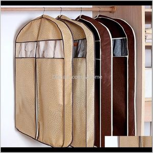 Boîtes Poubelles Ménage Organisation Maison Jardin Ménage Trois-Nsional Manteau Fourrure Vêtements Er Long Downjacket Daim Poussière Sac De Rangement Vêtements